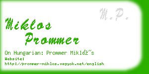 miklos prommer business card